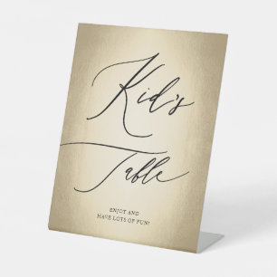 Signe De Table Calligraphie Script Gold Mariage de table pour enf