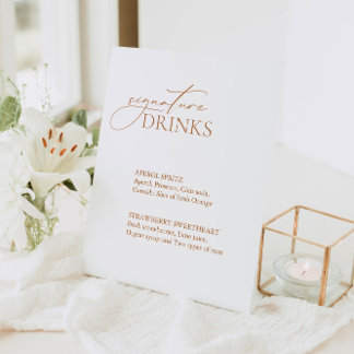 Signe De Table Calligraphie Signature Boissons Menu Mariage Bar