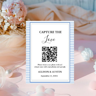 Signe De Table Capture amour QR codeDusty mariage bleu