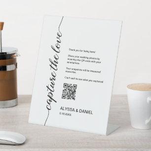 Signe De Table Capturez l'amour code QR partage photo mariage