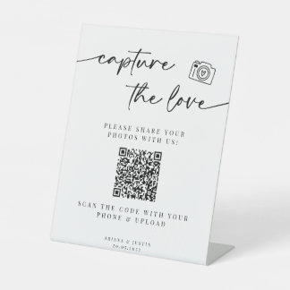 Signe De Table Capturez Le Mariage Love Sign Avec Le Code QR