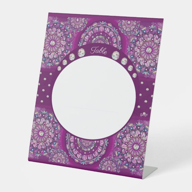 Signe De Table Cardinal Red Rosace (Recto)