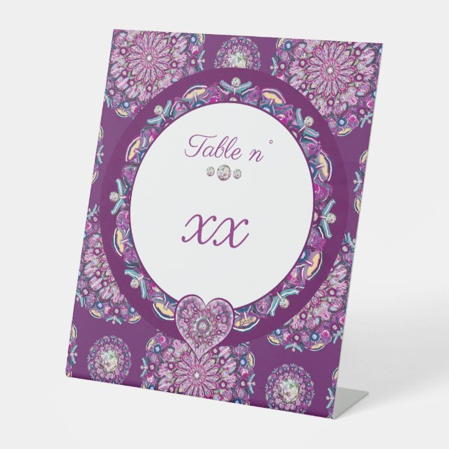 Signe De Table Cardinal rouge Rosace (Recto)