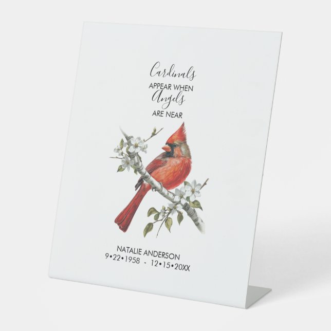 Signe De Table Cardinals appear when angels are near Memorial (Recto)