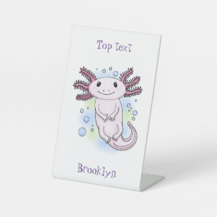 Signe De Table Caricature axolotl rose adorable
