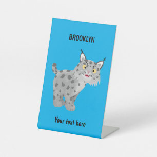 Signe De Table Caricature de lynx de lynx de lynx