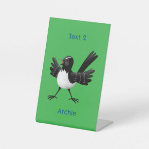 Signe De Table Caricature de Willie Wagtail australienne personna