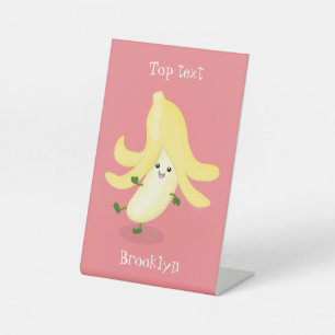 Signe De Table Caricature sur la banane de Cute kawaii
