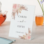 carte cadeaux signée fleurs rose herbe des pampas