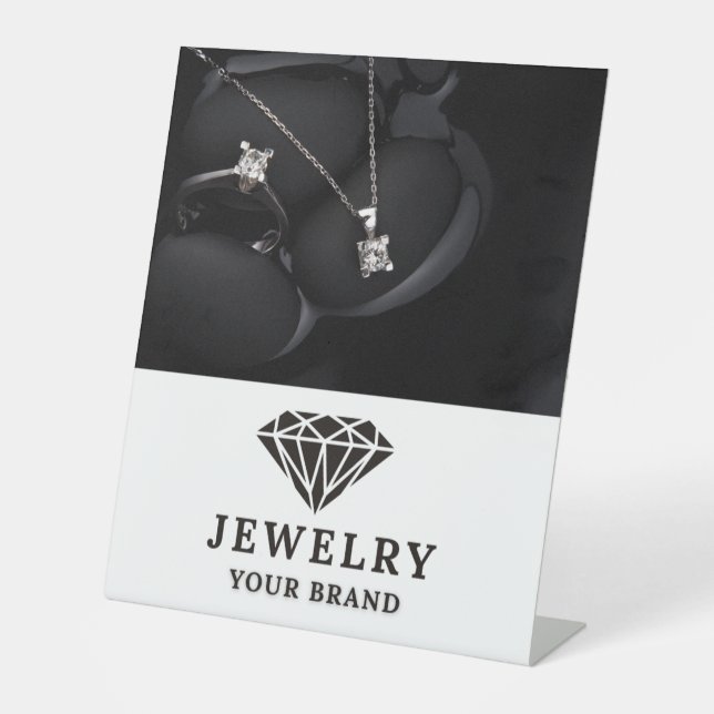 Signe De Table Carte d'affichage élégante pour bijoux (Recto)