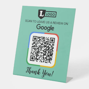 Signe De Table Carte de demande de révision Google avec logo et c
