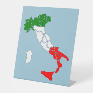 Signe De Table Carte de l'Italie. Statuette