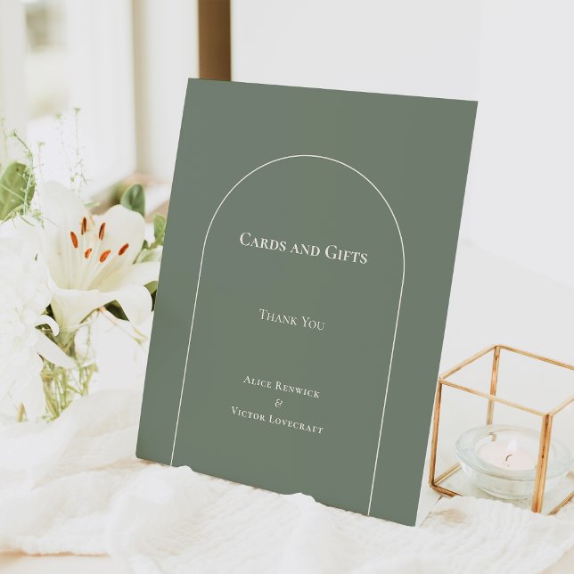 Signe De Table Carte de mariage et cadeaux Boho Arch Sage Simple (Créateur téléchargé)