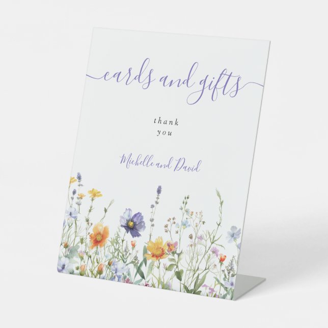 Signe De Table Carte de mariage et cadeaux Fleur sauvage Watercol (Recto)