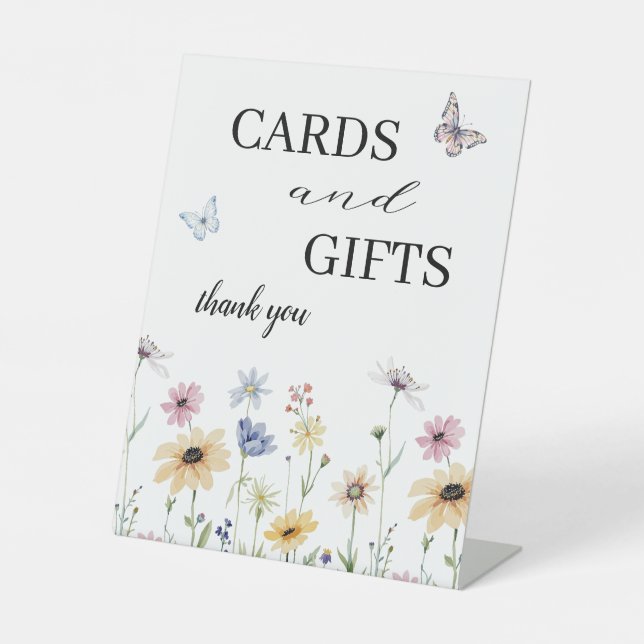 Signe De Table Carte de mariage et cadeaux floraux Fleurs sauvage (Recto)