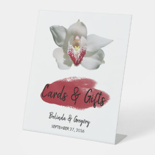 Signe De Table Carte de mariage et cadeaux pour orchidée bordeaux