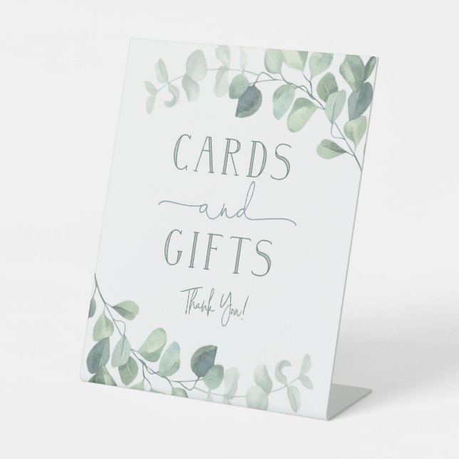 Signe De Table Carte de mariage Eucalyptus Symbole cadeau (Recto)