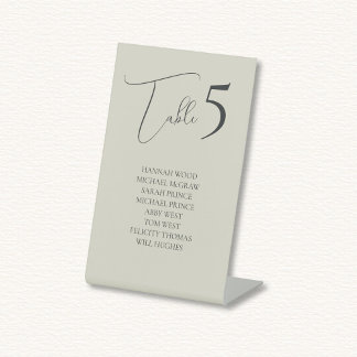 Signe De Table Carte de plan de table de mariage Coquilles d'Huît