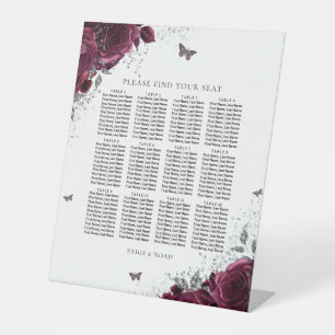Signe De Table Carte de sièges Rose magique en Bourgogne