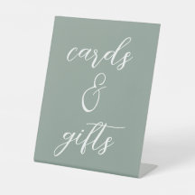 Carte Mariage verte Sage et enseigne de Pedestal c