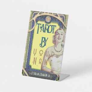 Signe De Table Carte Tarot jaune vintage
