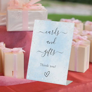 Signe De Table Cartes cadeaux bleu argent mariage