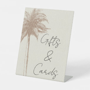 Signe De Table Cartes cadeaux de mariage de plage d'arbre de palm