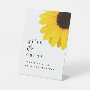 Signe De Table Cartes-cadeaux de tournesol jaune Mariage
