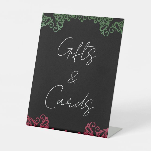 Signe De Table Cartes Cadeaux Fiesta de Mariage Rouge Vert (Recto)