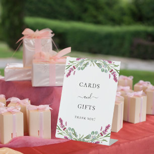 Signe De Table Cartes cadeaux lavande rose floral vert