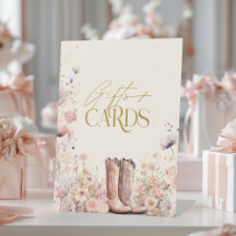Cartes Cadeaux Mariage Boots & Bubbly Floral Cowgi