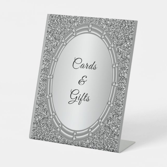 Signe De Table Cartes-cadres Parties scintillant et cadeaux en ar (Recto)