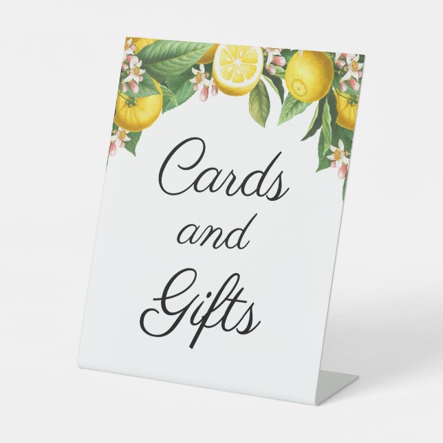 Signe De Table Cartes de Baby shower Little Citrus Cadeaux (Recto)