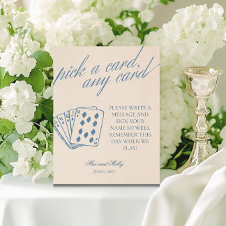 Signe De Table Cartes de jeu de mariage à sérif moderne