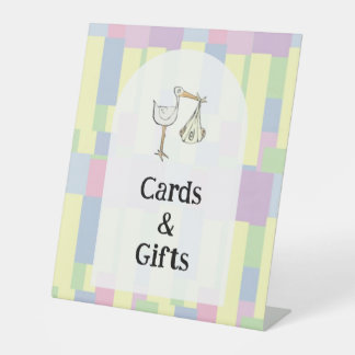 Signe De Table Cartes de livraison de cigogne et cadeaux funky ré