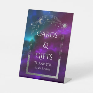Signe De Table Cartes de mariage célestes violet sarcelle & Cadea