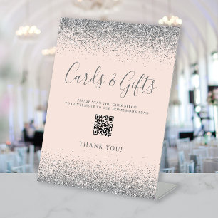 Signe De Table Cartes de Mariage en Argent Rosé Blush Cadeaux Cod