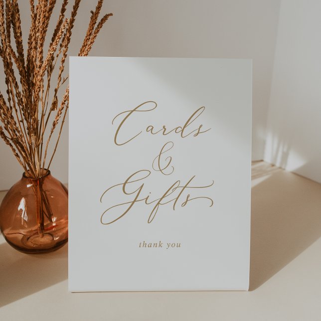 Signe De Table Cartes de mariage et cadeaux Delicate Gold Calligr (Créateur téléchargé)