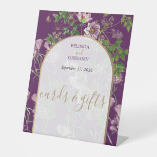 Signe De Table Cartes de mariage et cadeaux pour Arc d'or fleuri