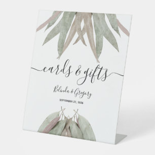 Signe De Table Cartes de mariage et cadeaux Rustiques Eucalyptus 