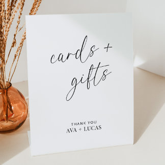 Signe De Table Cartes de mariage et cadeaux Script minimaliste mo