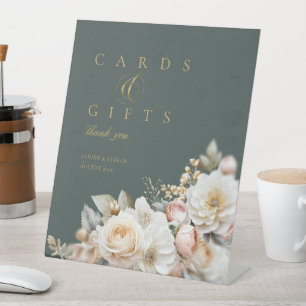 Signe De Table Cartes de mariage Floral Drama Cadeaux Green ID102
