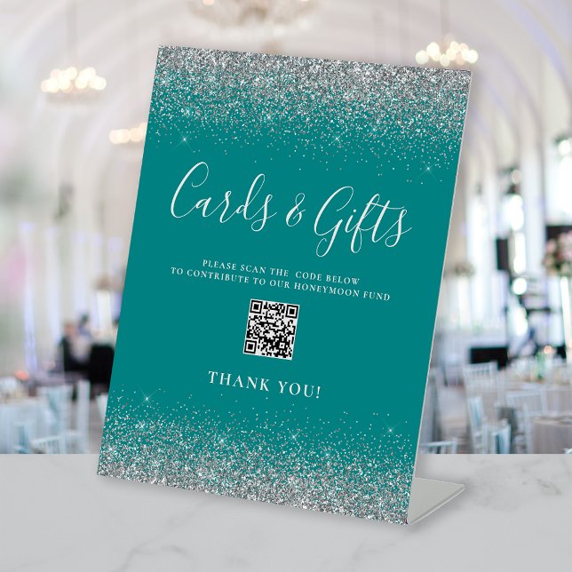 Signe De Table Cartes de mariage turquoise Parties scintillant ar (Créateur téléchargé)