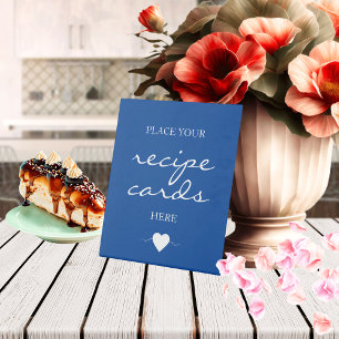 Signe De Table Cartes de Recette de script de signature bleu prof