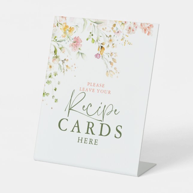 Signe De Table Cartes de recettes de fleurs sauvages de prairie e (Recto)