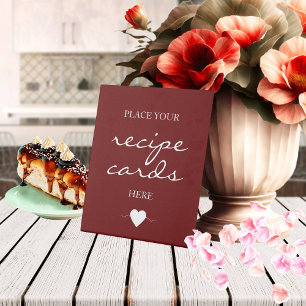 Signe De Table Cartes de recettes de script de signature rouge fo