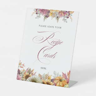 Signe De Table Cartes de recettes pour une fête de douche de mari
