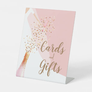 Signe De Table Cartes de script et cadeaux Fête des mariées rose 