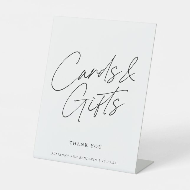 Signe De Table Cartes de script et Mariage de cadeaux de Calligra (Recto)