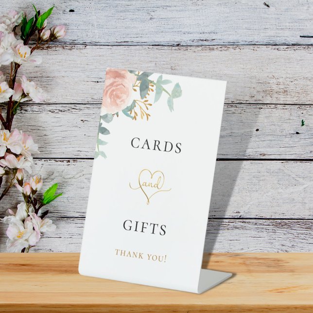 Signe De Table Cartes de verdure rose pâle à fleurs à eucalyptus  (Créateur téléchargé)